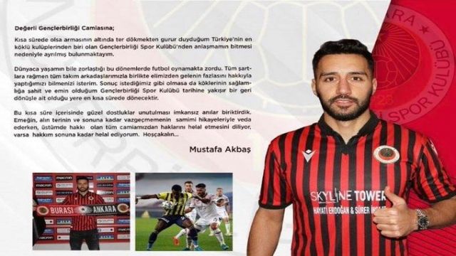 Mustafa Akbaş'dan Gençlerbirliği'ne veda mesajı!