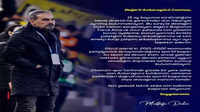 Mustafa Dalcı'dan veda mesajı !