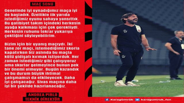 Pirlo, Ankaragücü maçını değerlendirdi