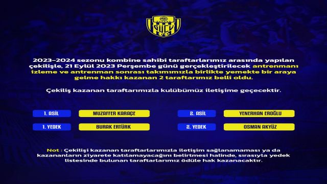 MKE Ankaragücü'nden özel hediye etkinliği