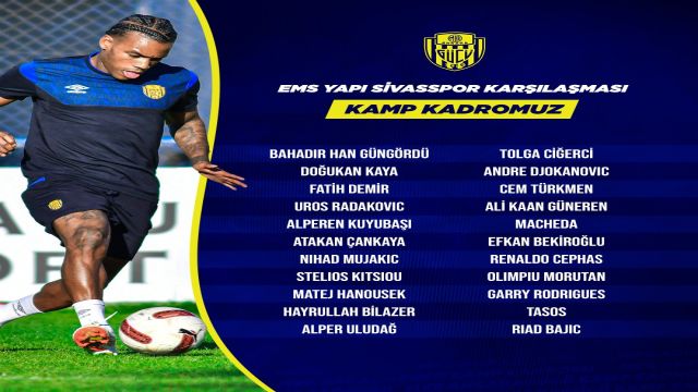 MKE Ankaragücü'nün Sivasspor kamp kadrosu belli oldu