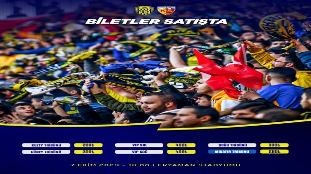 MKE Ankaragücü - Mondihome Kayserispor karşılaşması biletleri satışa çıktı