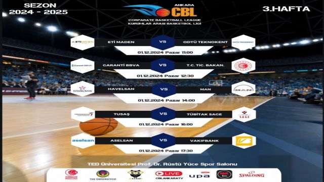 CBL Ankara’da 3. Hafta maç programı